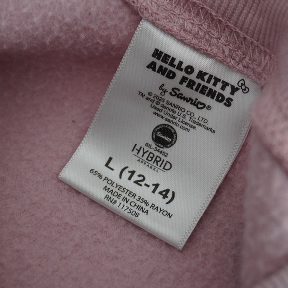 Hello Kitty and Friends Crewneck Sweatshirt Light Pink Large (12-14) AOP - Picture 10 of 11